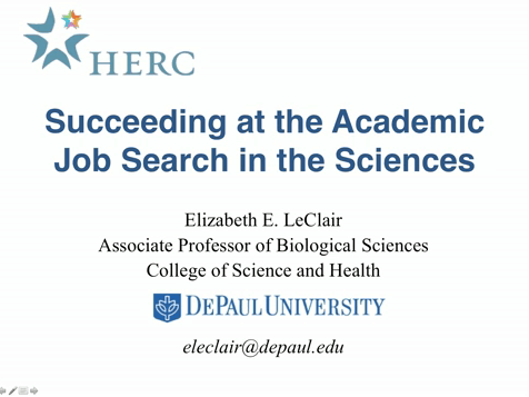 Webinar recording - Succeeding at the Academic Job Search in the Sciences