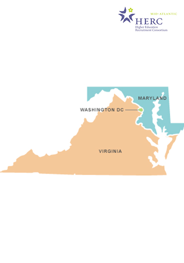 Dc Maryland Virginia Map Mid -Atlantic - Higher Education Jobs - Higher Education Recruitment  Consortium