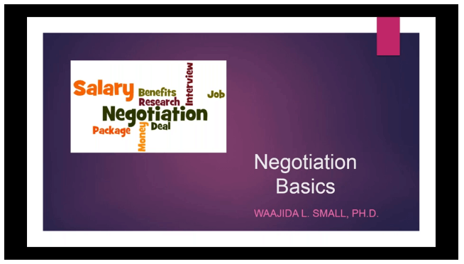 webinar - Dr. Waajida Small - negotiation basics