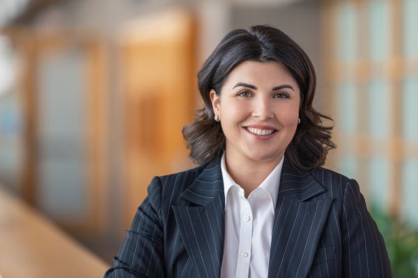 Job candidate smiling at camera