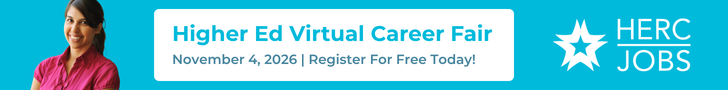 text: Higher Ed Virtual Career Fair, November 4, 2026, Register For Free Today!